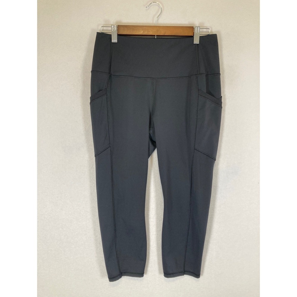 Athleisure RBX Women Large Black High‎ Waisted Cropped Leggings with Pockets